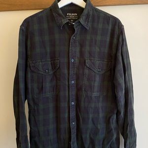 Filson Flannel in Navy and Hunter Green